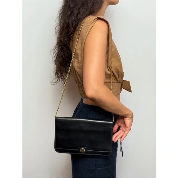 Dior Black Grain Leather Chain Crossbody Shoulder Bag - Picture 13 of 13